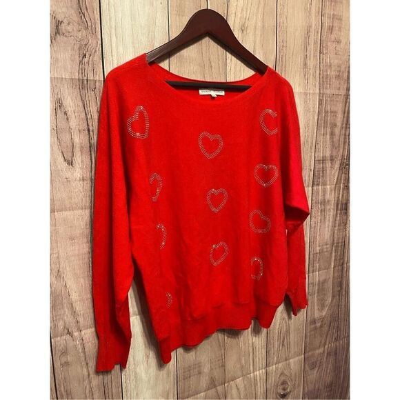 Madison + Hudson Large NWT red heart sweater pullover Valentines love - Picture 2 of 7